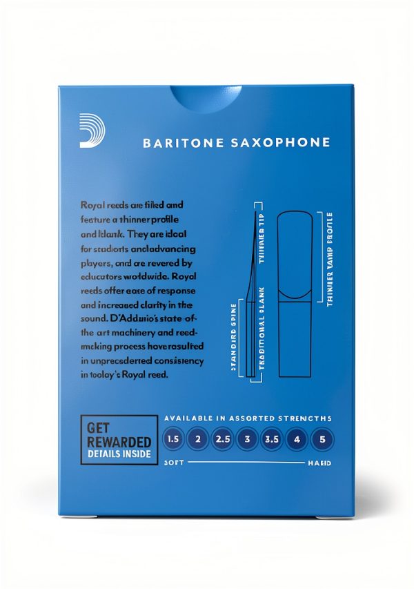 Baritone Saxophone Reed Rico RLB1050 Cream Brass-2