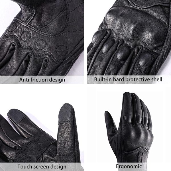 Leather Motorcycle Gloves Harssidanzar Touchscreen-5