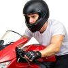 Styquenzer Black PU Leather Motorcycle Gloves-6