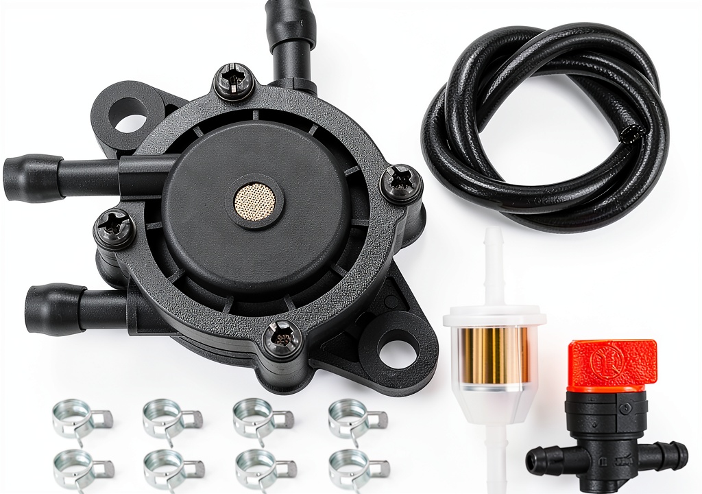 Savior fuel pump installed on a lawn mower engine