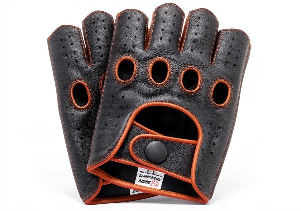 Riparo Leather Fingerless Motorcycle Gloves Men-2