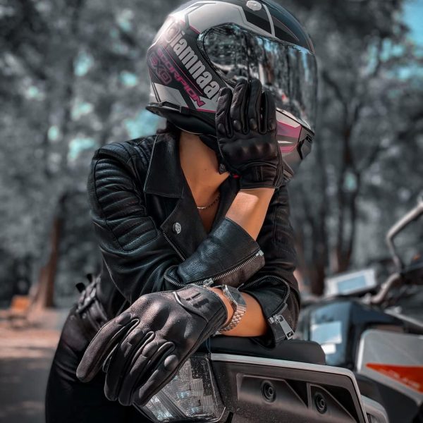 Leather Motorcycle Gloves Harssidanzar Touchscreen-2