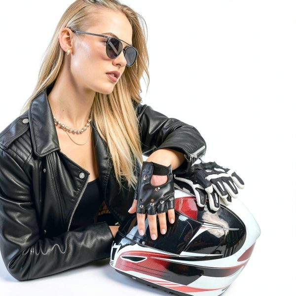 Styquenzer Black PU Leather Motorcycle Gloves-5