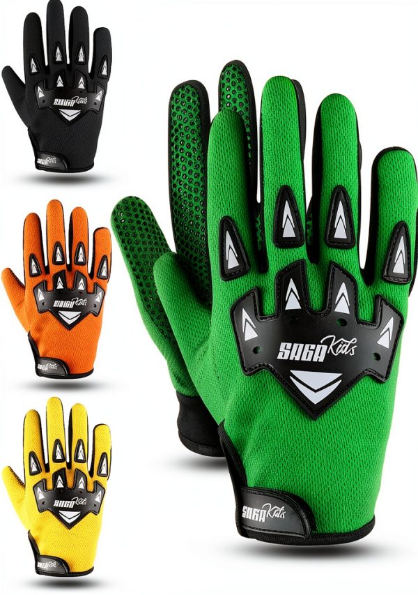 SAGA SPORTS Kids Motorcycle Gloves – Multi‑Color Cycling Gloves Small-0