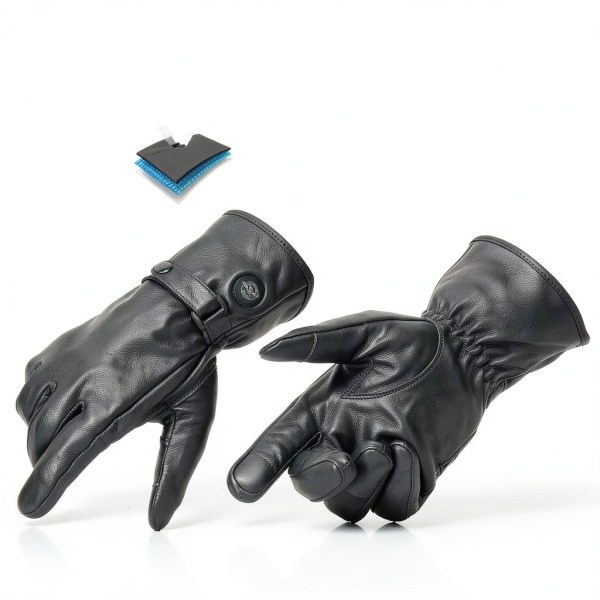 Milwaukee Heated Leather Motorcycle Gloves Black Rechargeable Battery-1