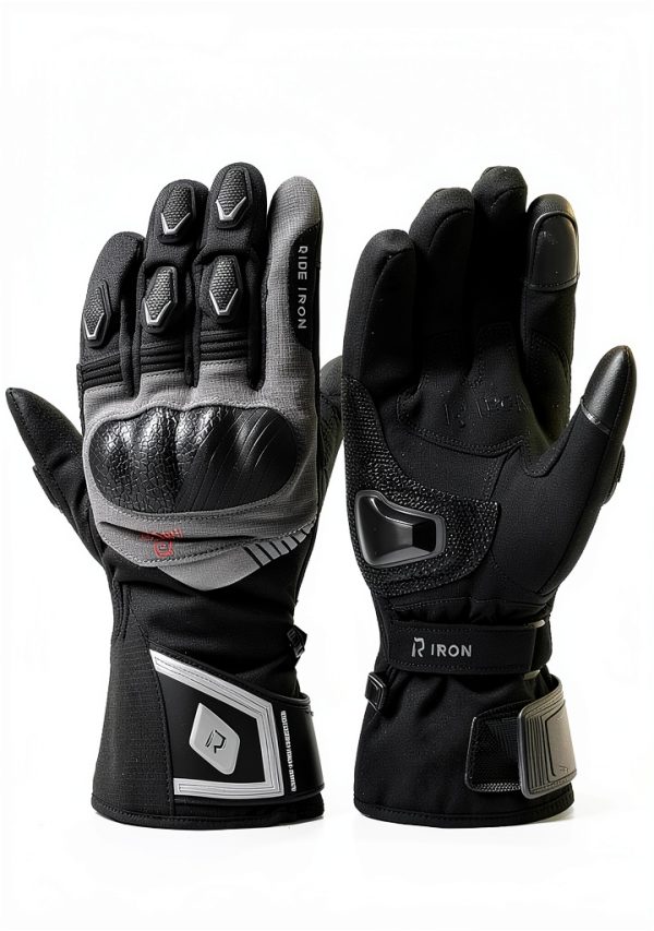 RIDEIRON Riding Gloves Waterproof Winter Sport Gloves Black Medium-6