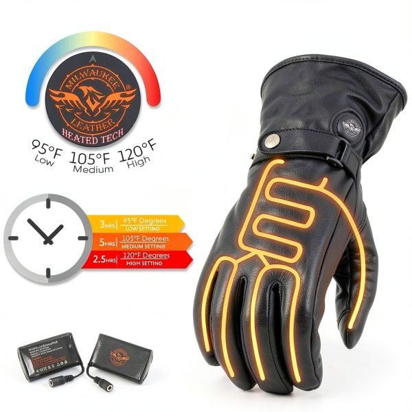 Milwaukee Leather Heated Gloves Men’s Black 5X-Large Rechargeable-6