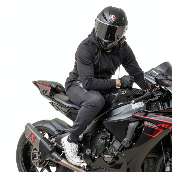 Harssidanzar Leather Motorcycle Gloves Black Fleece Lined Touchscreen-4