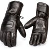 Leather Motorcycle Gloves Jackets 4 Bikes Padded Water Resistant Black-1