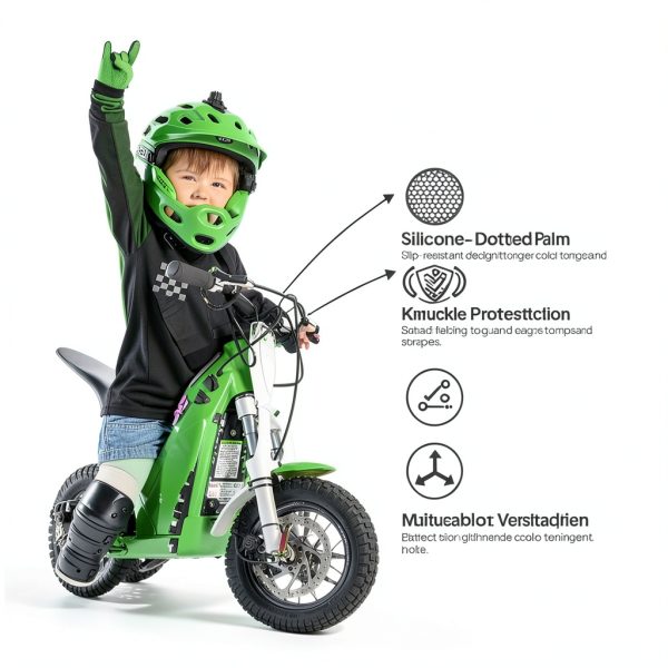 SAGA SPORTS Kids Motorcycle Gloves – Multi‑Color Cycling Gloves Small-1