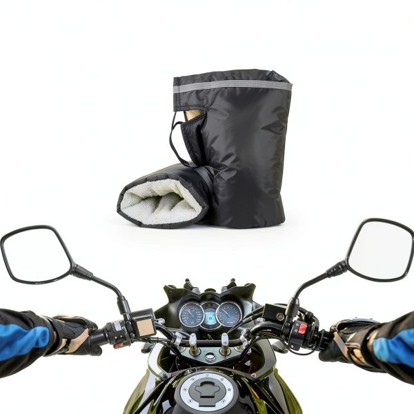 Haozaikeji Snowmobile Racing Gloves Black Thermal Waterproof One Size-3