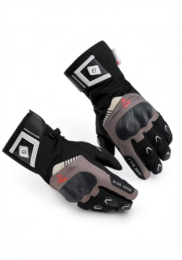 RIDEIRON Riding Gloves Waterproof Winter Sport Gloves Black Medium-7