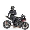 Harssidanzar Leather Motorcycle Gloves Black Fleece Lined Touchscreen-5