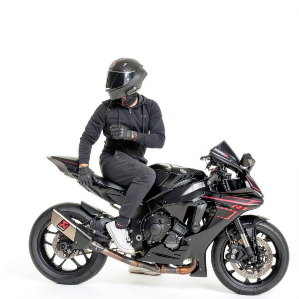 Harssidanzar Leather Motorcycle Gloves Black Fleece Lined Touchscreen-5