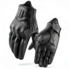 Harssidanzar Leather Motorcycle Gloves Black Fleece Lined Touchscreen-3