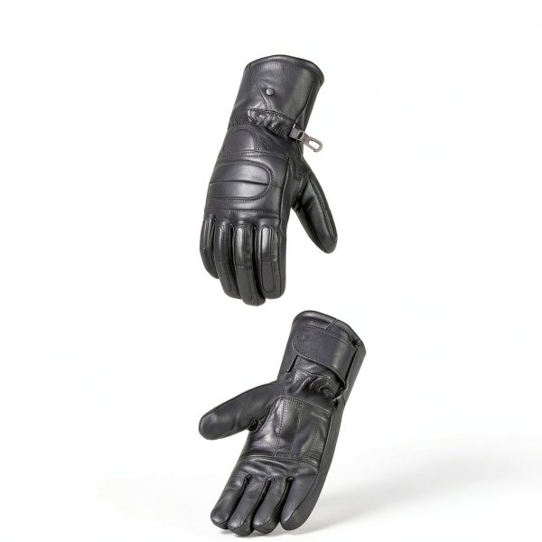 Leather Motorcycle Gloves Jackets 4 Bikes Padded Water Resistant Black-2