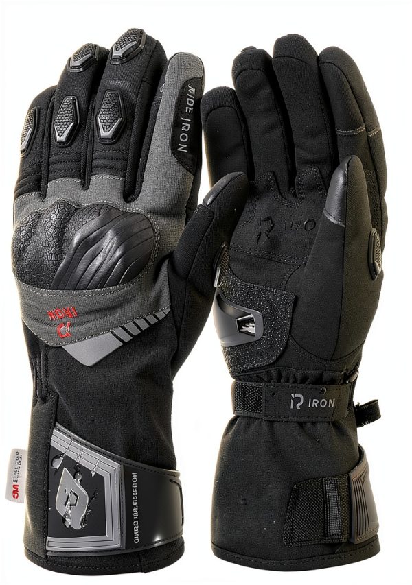 RIDEIRON Riding Gloves Waterproof Winter Sport Gloves Black Medium-0