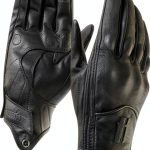 Harssidanzar Leather Motorcycle Gloves Black Fleece Lined Touchscreen-0