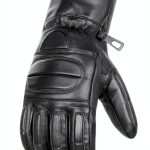 Leather Motorcycle Gloves Jackets 4 Bikes Padded Water Resistant Black-0