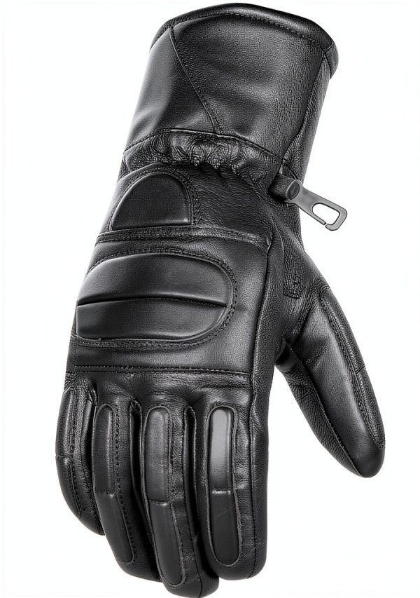 Leather Motorcycle Gloves Jackets 4 Bikes Padded Water Resistant Black-0