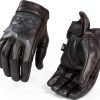 Shaf Black Motorcycle Gloves MG7570 Full‑Grain Cowhide Gel Palm-0