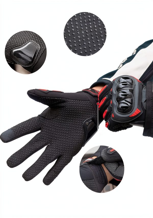 Motorcycle Gloves KEMIMOTO Touchscreen Shell Anti‑Slip Black XL-1