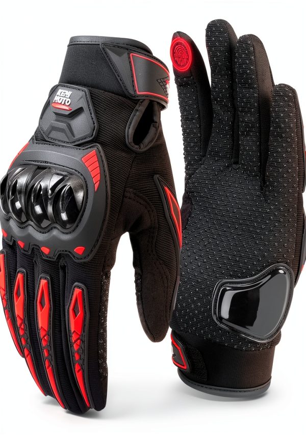 Motorcycle Gloves KEMIMOTO Touchscreen Shell Anti‑Slip Black XL-0