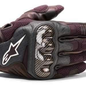 Alpinestars SMX-1 Air V2 Gloves Black/Red Fluorescent Large Men-0